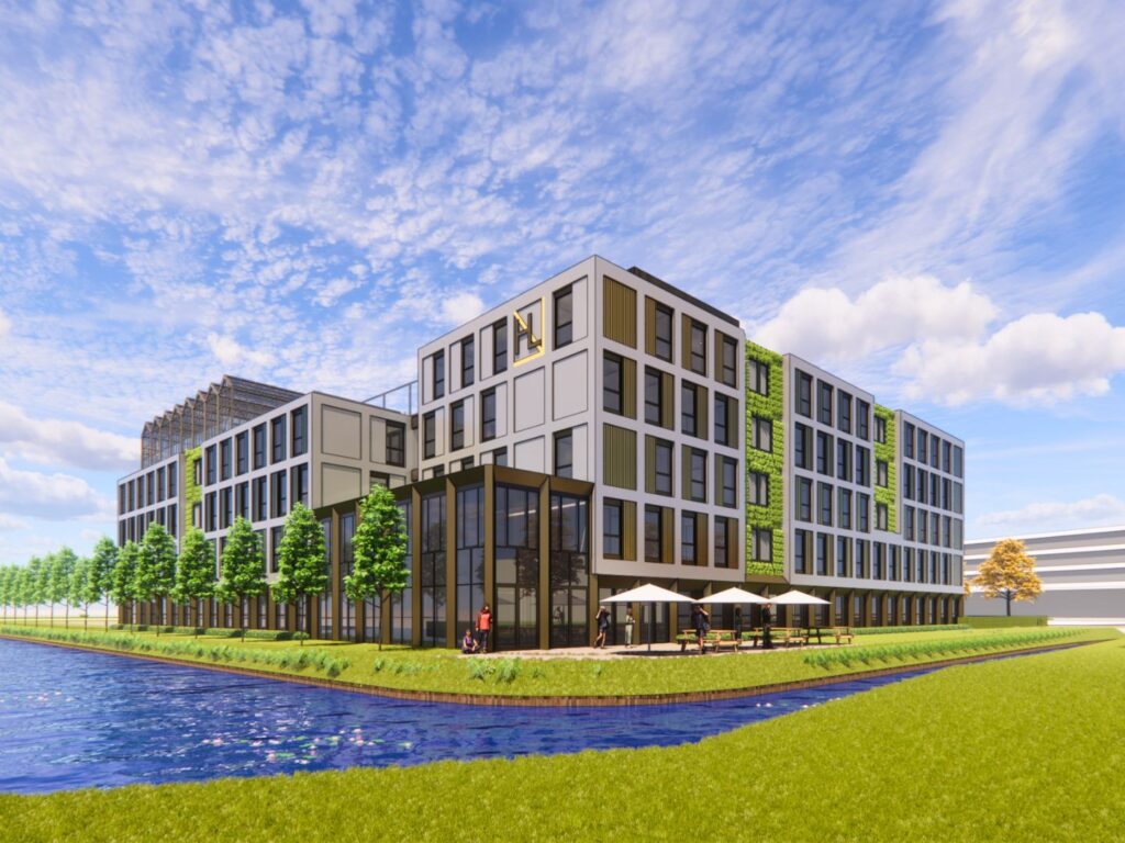 Nieuwbouw Homeland Maasdijk vanaf het water